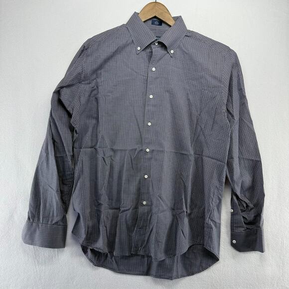 Peter Millar Shirt Mens Large Blue Micro Check Houndstooth Plaid Collection Flex - Picture 2 of 14